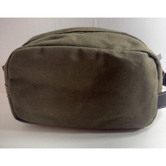 Timberland Khaki Canvas Toiletry Kit Travel Bag Zipper Closure 9”x6”x4” NWOT - Picture 3 of 5